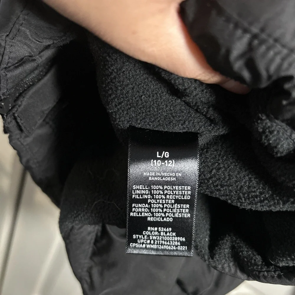 SWISS TECH Youth Kids Puffer Jacket Coat Size Large (10-12) Black With Hood‎